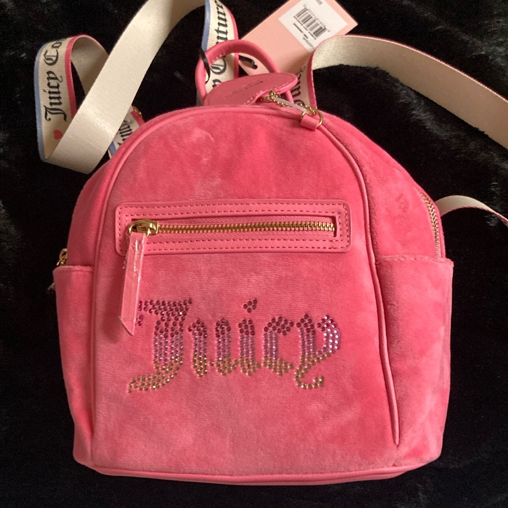 Juicy Couture NWT pink velvet backpack.